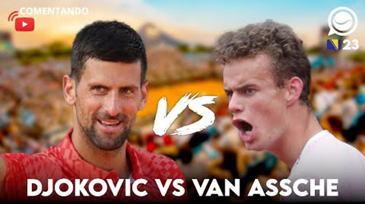 Novak Djokovic đã có trận đấu không hề dễ dàng khi lần đầu tiên chạm trán Luca Van Assche