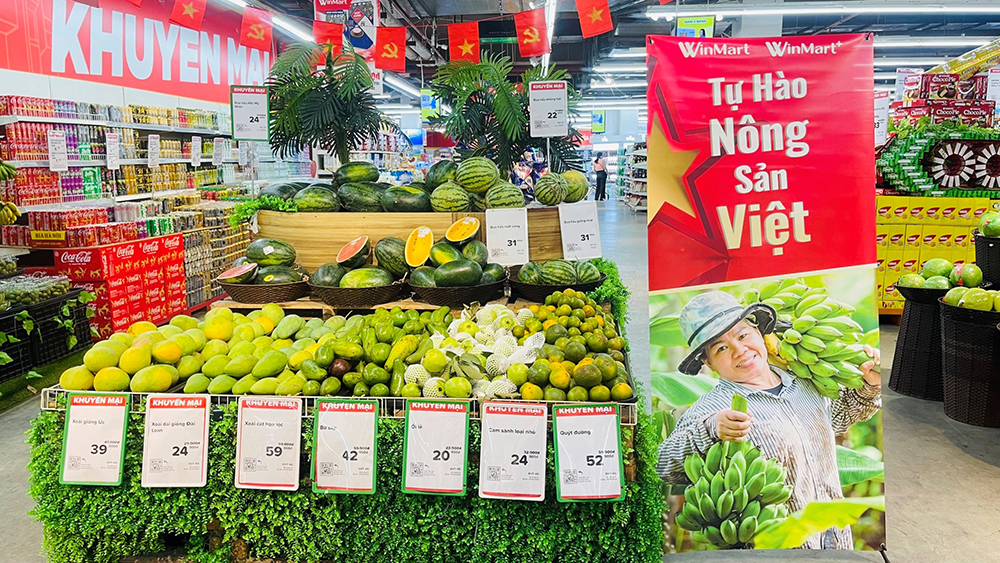 Các mặt hàng nông sản Việt được thiết kế khu vực trưng bày riêng tại hệ thống siêu thị WinMart