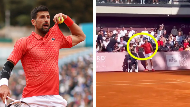Sau tình huống vô tình, Djokovic được khán giả trao lại vợt