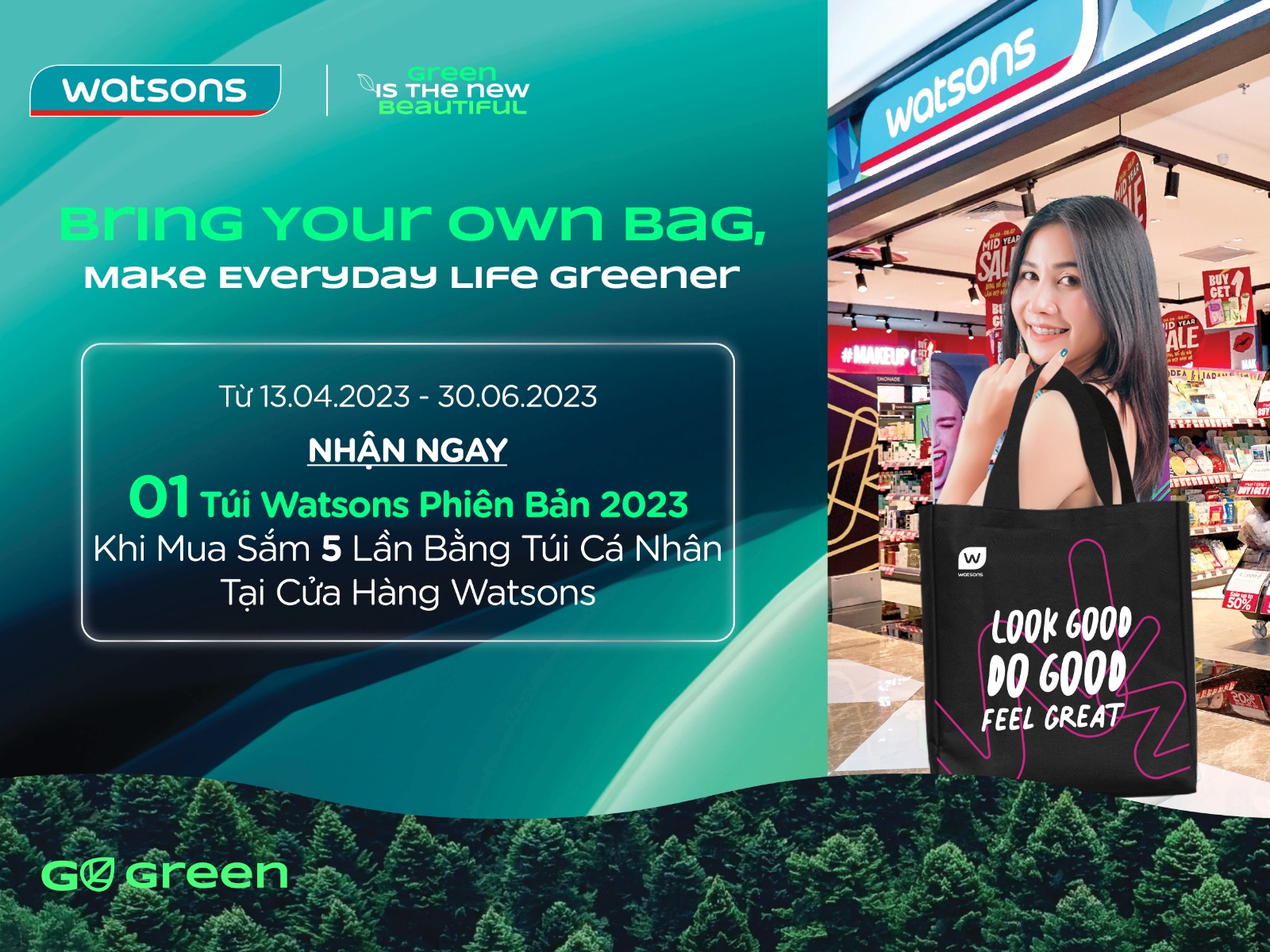 Hãy cùng tạo thói quen mang túi cá nhân khi mua sắm để giúp giảm thiểu rác thải ngoài môi trường.