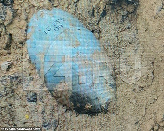 Quả bom chưa phát nổ được tìm thấy ở thành phố Belgorod hôm 22/4.