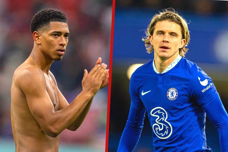 Gallagher (phải) có thể đến Dortmund để thay Bellingham