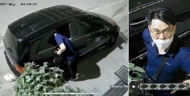 Hành vi trộm cắp của Nguyễn Tường Lâm được camera ghi lại.