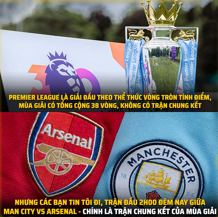 Trận chung kết của mùa giải xác định ngôi vương của Ngoại hạng Anh.