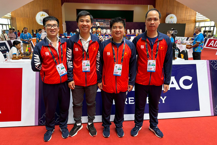 4 kỳ thủ nam Việt Nam khiến Campuchia hết cửa tranh HCV ở nội dung thế mạnh&nbsp;cờ tiêu chuẩn 60 phút đồng đội nam 4 người