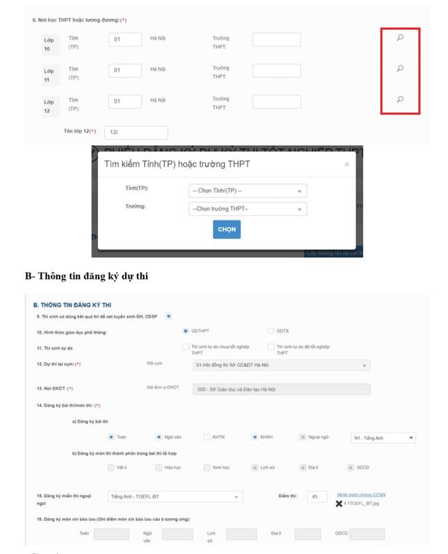 Thí sinh đăng ký dự thi tốt nghiệp THPT trực tuyến như thế nào? - 6