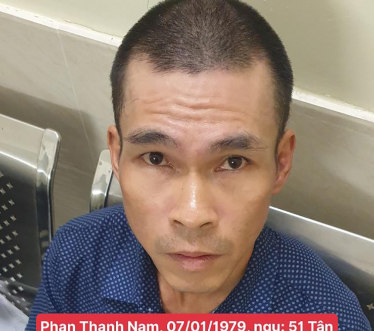 Phan Thanh Nam tại cơ quan công an. Ảnh: ĐC