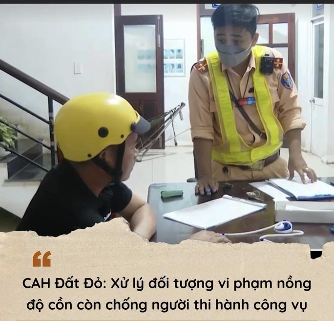 Công an huyện Đất Đỏ xử lý đối tượng vi phạm nồng độ cồn còn chống người thi hành công vụ - ảnh CA tỉnh BRVT