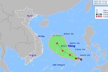 Thông tin mới nhất về vị trí và cường độ của áp thấp nhiệt đới trên Biển Đông