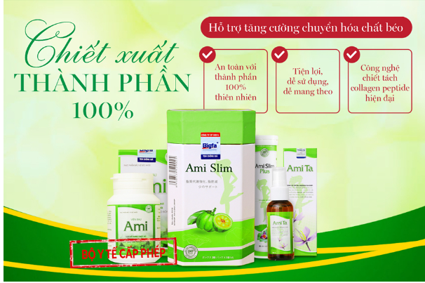 Thực phẩm BVSK Ami Slim được cấp phép quảng cáo số 1207/2021/XNQC-ATTP do Bộ Y Tế cấp phép