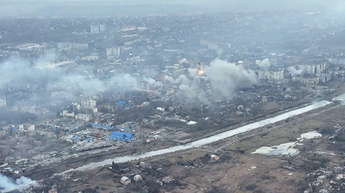 Một trong những khu vực giao tranh ở thành phố Bakhmut, vùng Donetsk.