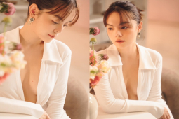 Thời trang - Phạm Quỳnh Anh khoe dáng mẹ 3 con như tranh vẽ với váy xẻ sâu hút