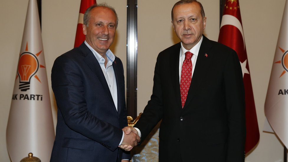 Ông Muharrem Ince trong một cuộc gặp với Tổng thống Thổ Nhĩ Kỳ Erdogan.
