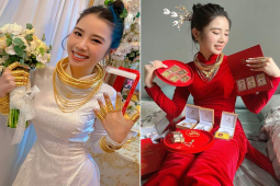 Cô dâu Đồng Nai đeo vàng trĩu người trong ngày cưới, được chị gái tặng phong bì “khủng”
