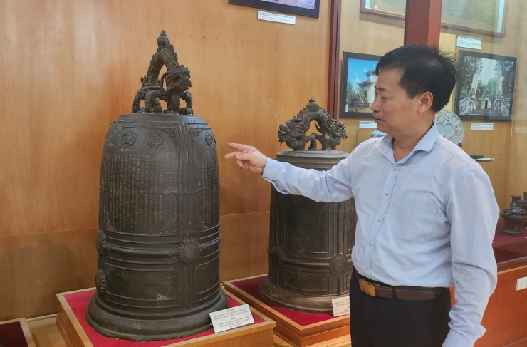 Chuông chùa Mèo đang được lưu giữ tại Bảo tàng tỉnh Thanh Hóa