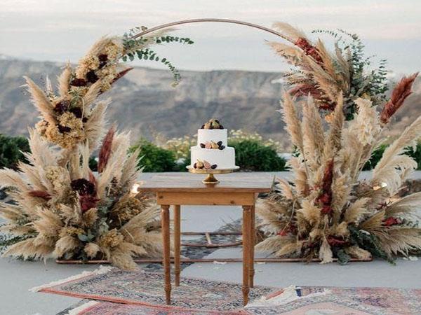 Cỏ lau là vật liệu trang trí bắt mắt