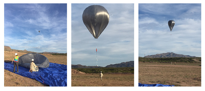 Các quả khinh khí cầu đo âm thanh được thả lên bầu trời Trái Đất - Ảnh: PHÒNG THÍ NGHIỆM QUỐC GIA SANDIA