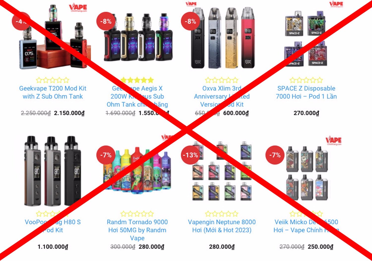 Đa dạng mẫu mã đến kiểu dáng, hương vị của thuốc lá điện tử được rao bán.