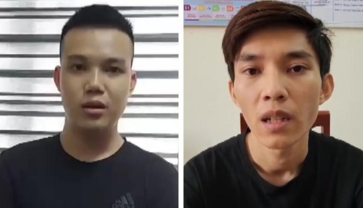 Phạm Minh Tuấn và Lê Trung Thông bị bắt giữ. Ảnh: CA