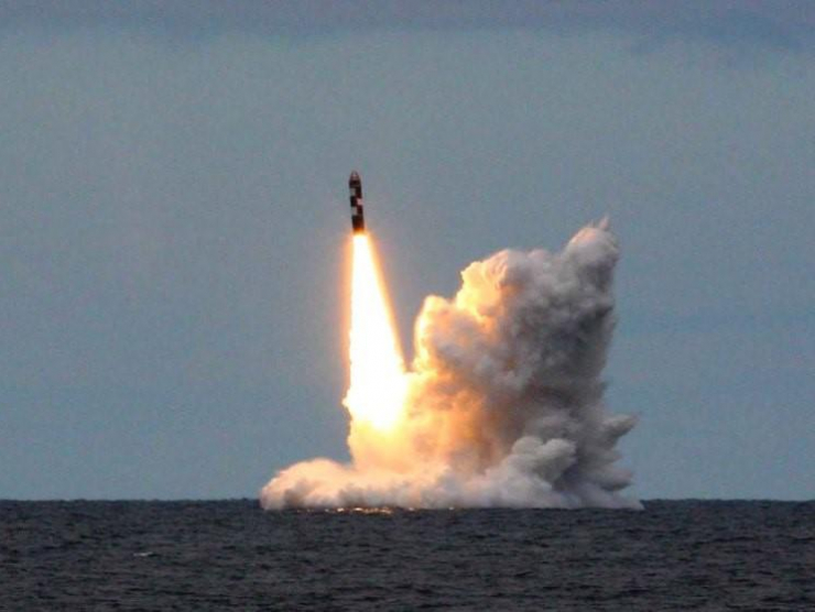 Tên lửa&nbsp;RSM-56 Bulava được Nga bắn thử vào năm 2018. Ảnh: Bộ Quốc phòng Nga