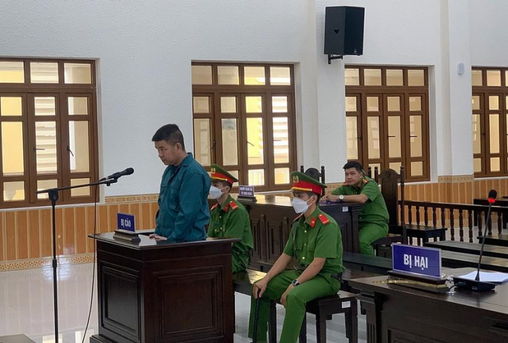 Bị cáo Nguyễn Văn Thái tại phiên tòa.