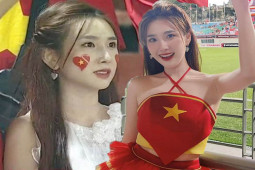 Không phải Hòa Minzy, đây là nữ cổ động viên Việt Nam ”gây sốt” sân vận động Thái Lan