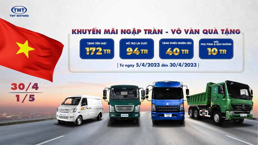 Chương trình ưu đãi lên đến 172 triệu đồng cho các dòng xe tải của TMT Motors