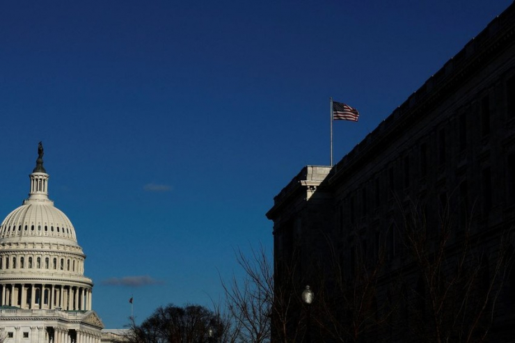 Trụ sở Quốc hội Mỹ ở Đồi Capitol (thủ đô Washington D.C) ngày 19-5 khi các cuộc đàm phán về trần nợ đang diễn ra. Ảnh: REUTERS