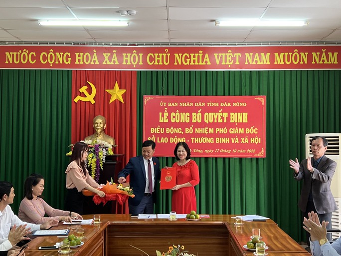 Bà Nguyễn Thị Thanh Hương tại buổi lễ bổ nhiệm làm Phó Giám đốc Sở LĐ-TB-XH