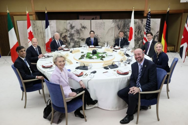 Các nhà lãnh đạo G7 tại Hội nghị ở Nhật Bản. Ảnh Reuters.&nbsp;