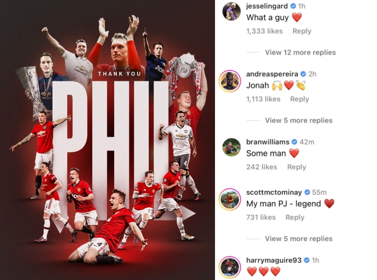 Những cầu thủ và cựu cầu thủ MU tri ân Phil Jones