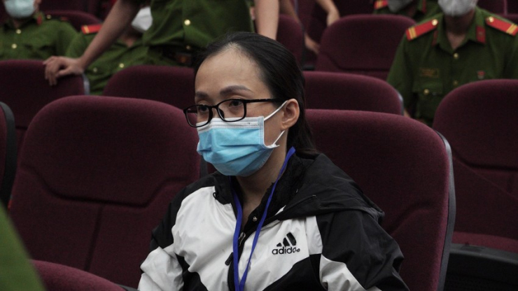 Bị cáo Võ Thị Thanh Mai trong suốt quá trình xét xử được cho tại ngoại vì đang mang thai. Ảnh: HỮU ĐĂNG