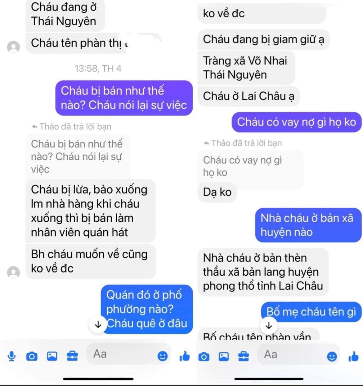 Loạt tin nhắn cầu cứu được gửi tới Fanpage Công an tỉnh Lai Châu