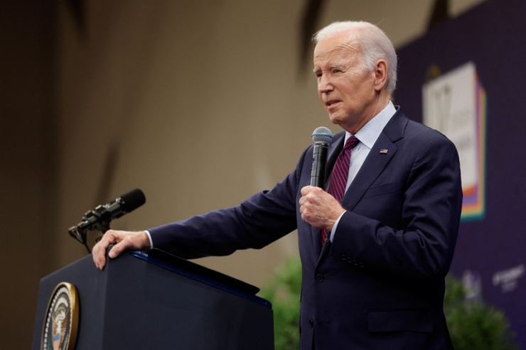 Tổng thống Mỹ Joe Biden phát biểu sau hội nghị thượng đỉnh G7 hôm 21-5. Ảnh: Jonathan Ernst/REUTERS