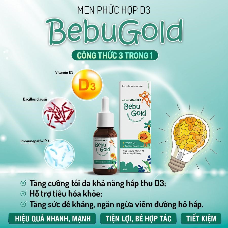 Men phức hợp D3 BebuGold - Giải pháp tiện lợi cho mẹ, hiệu quả cho con