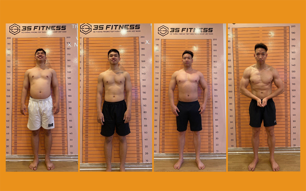 Hình ảnh hội viên thay đổi hình thể của hội viên sau khi tập luyện tại 3S Fitness