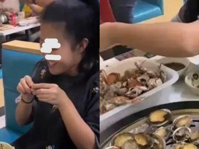 Đi ăn buffet hải sản, cô gái vô tư đánh chén tận 100 con bào ngư, phản ứng khó chịu của ông chủ gây tranh cãi