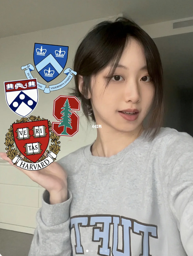 Chân dung cô nàng "học bá" đậu chương trình thạc sĩ của 4 trường Đại học hàng đầu của Mỹ. Ảnh: Xiaohongshu