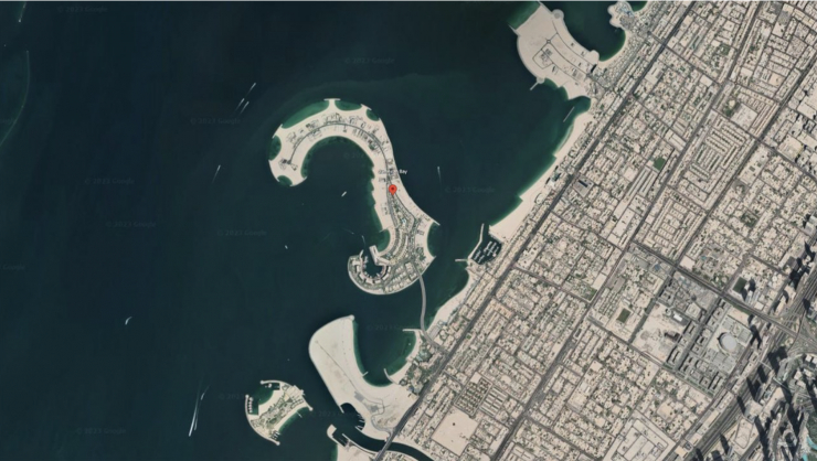 Đảo Jumeirah Bay rộng hơn 585m2 có hình dạng giống một con cá ngựa. Ảnh: CNN