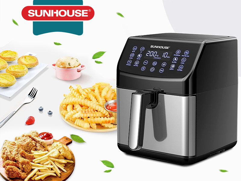 Sunhouse SHD4087 6L phủ màu đen bạc tinh giản và sang trọng.