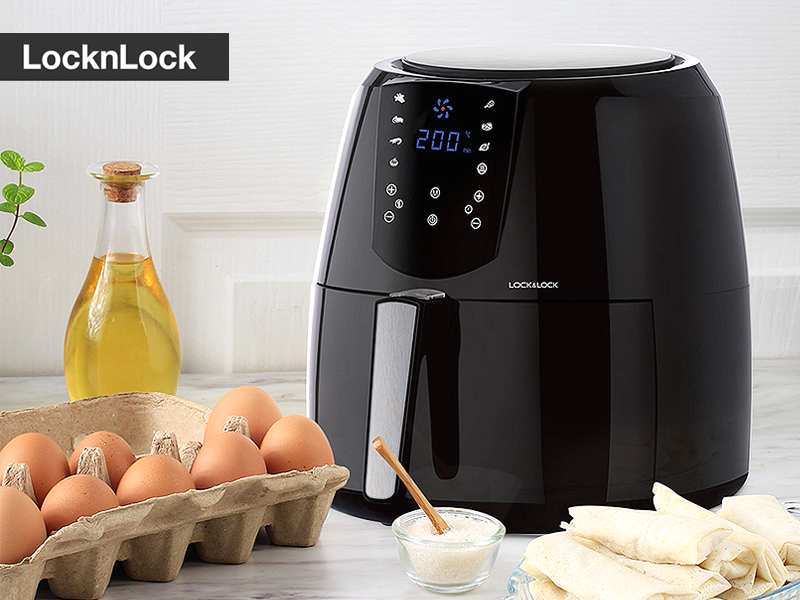 Nồi chiên Jumbo Plus 5.2L đến từ thương hiệu Hàn Quốc Lock&Lock.