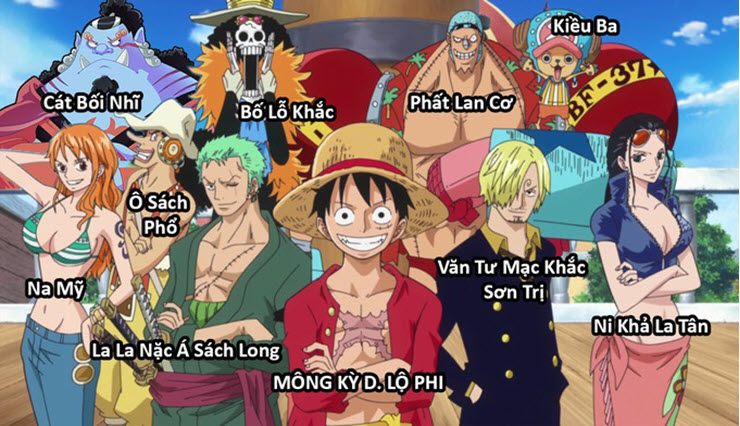 Dàn nhân vật One Piece với những cái tên phong cách triều đại nhà Thanh.