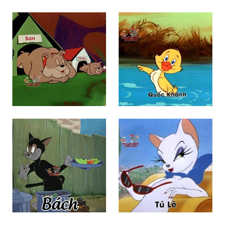 Các nhân vật trong phim hoạt hình Tom & Jerry và những cái tên “trời ơi”.