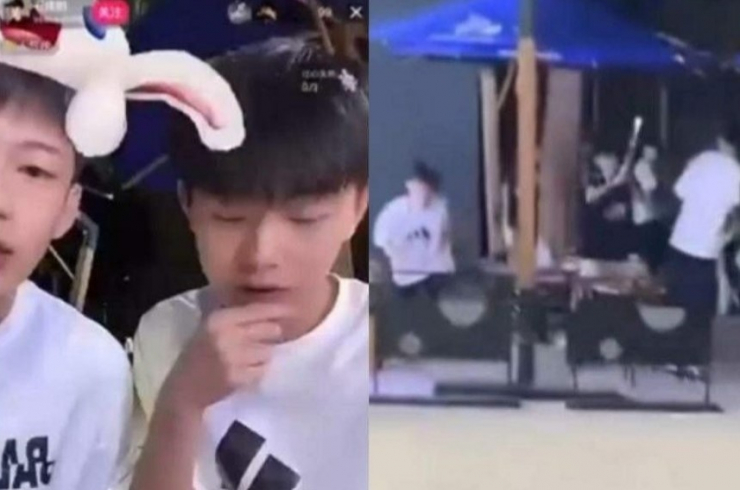  Hai nạn nhân lập tức bỏ chạy, kẻ lạ mặt đuổi theo sát phía sau.