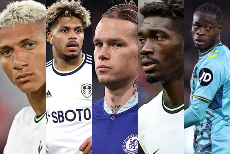 Từ trái sang: Richarlison - Rutter - Mudryk - Bissouma - Sulemana