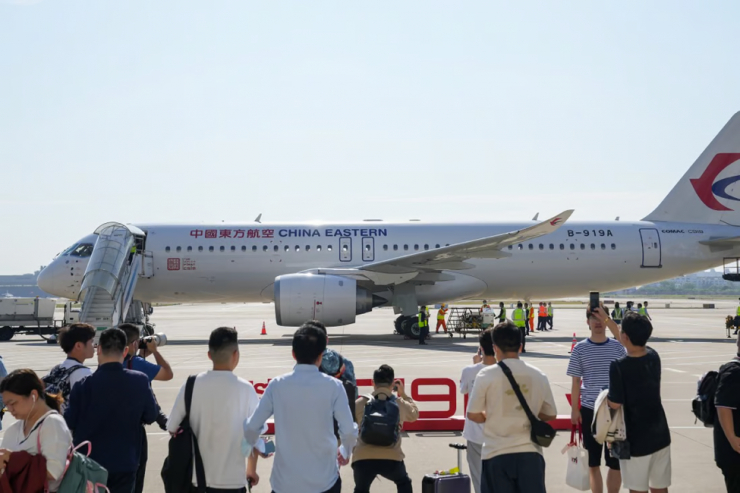 C919 được thiết kế chủ yếu để cạnh tranh với dòng máy bay Boeing 737 và Airbus A320. Ảnh: Tân Hoa Xã