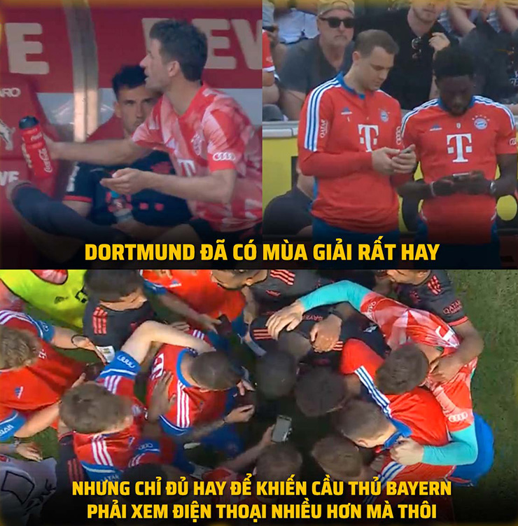 Làm khó các cầu thủ Bayern phải xem điện thoại liên tục.