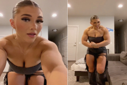 Bạn trẻ - Cuộc sống - Cô nàng khoe cơ bắp khiến dân mạng xuýt xoa