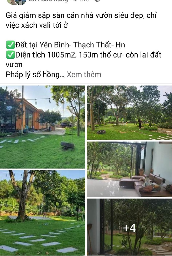 Nhà vườn đẹp lung linh cũng được rao bán giảm giá "sập sàn"