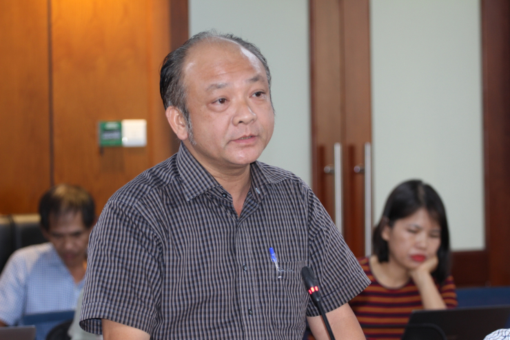 Ông Nguyễn Tấn Kiệt, Trưởng Phòng Nghệ thuật - Sở Văn hóa và Thể thao, trả lời báo chí tại buổi họp báo